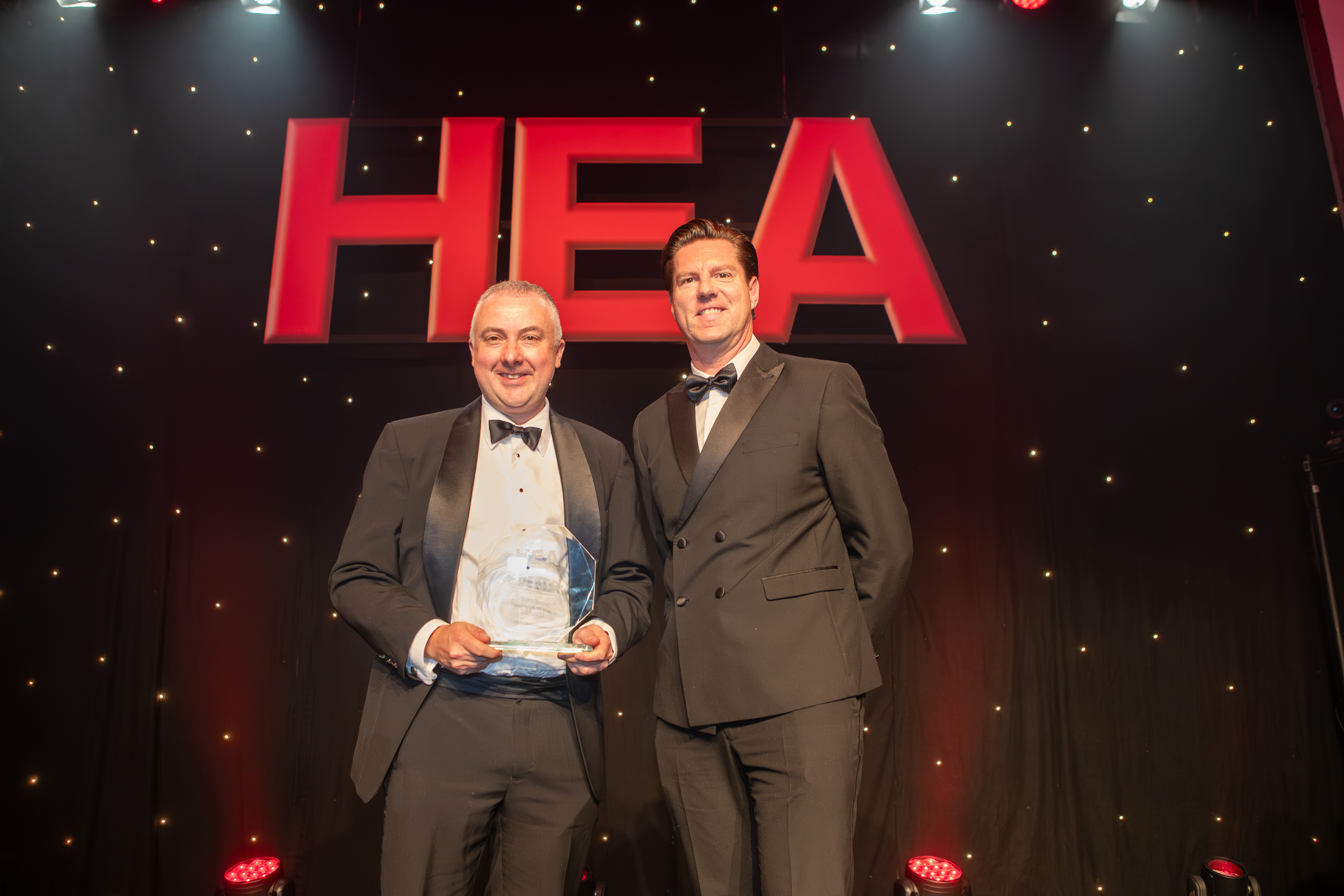 Business Development Manager Paul Bateman accepts HEA award on behalf of Marwood